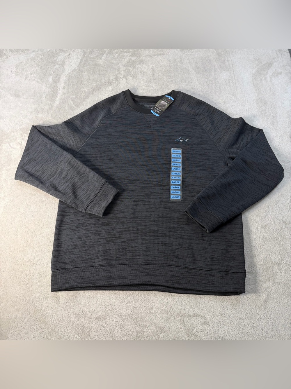 Greg Norman Mens Golf Microfleece Double Knit Sweatshirt Large Black Pullover
